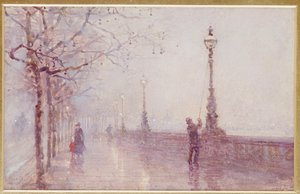De laatste lamp, Thames Embankment, 1892 door Rose Maynard Barton