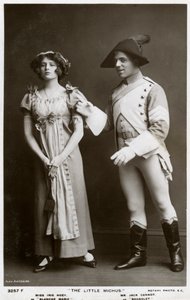 Iris Hoey en Jack Cannot, Britse acteurs, ca. 1908 door Rotary Photo