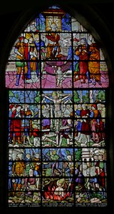 Raam met scènes uit het leven van St. Denis, 1530-40 door Rouen School