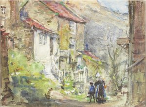 Een Runswick Cottage door Rowland Henry Hill
