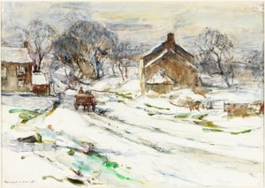 Ellerby - Winter door Rowland Henry Hill