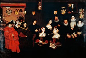 Sir Thomas More, zijn vader, zijn huishouden en zijn nakomelingen, circa 1593 door Rowland Lockey