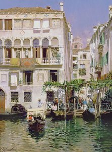 Een kanaalscène in Venetië