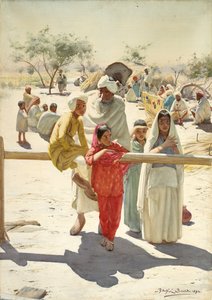 Een blik op de trein, India, 1892 door Rudolf Der G. Swoboda
