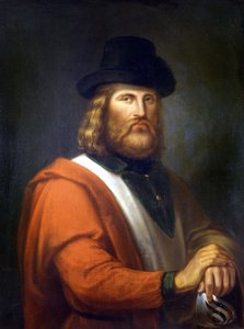 Giuseppe Garibaldi schilderij door R.E.Hauser door Rudolf Eduard Hauser