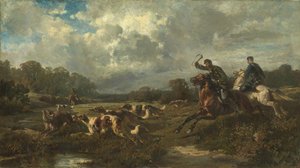 Grootvorst Vladimir Aleksandrovitsj van Rusland 1847-1909 op een wolvenjacht door Rudolf Ferdinandovich Frenz
