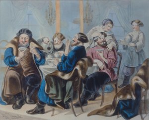 Thee en suiker. Thee drinken in een taverne door Rudolf Kasimirovich Zhukovsky