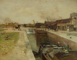 Sluis bij het Kanaal van St. Denis door Rudolf Ribarz