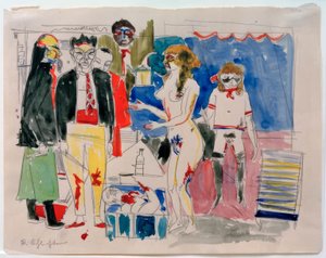 Sadistische scène door Rudolf Schlichter