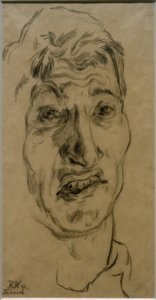 Zelfportret als gevangene (in Rusland) door Rudolf Wacker