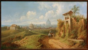 Uitzicht op Rome door Rudolf von Alt