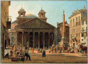 Het Pantheon en de Piazza della Rotonda in Rome