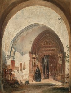 Het portaal van de Stiftskerk Nonnberg in Salzburg