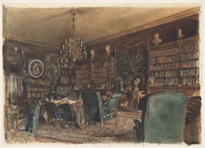 De Bibliotheek in het Appartement van Graaf Lanckoronski in Wenen, Riemergasse 8