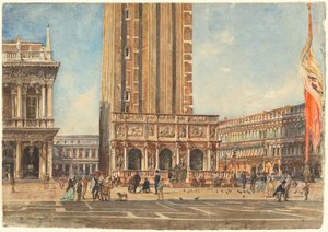 Het Piazza San Marco door Rudolf von Alt