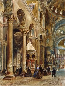 Interieur van de Basiliek van San Marco, Venetië, 1884 door Rudolf von Alt