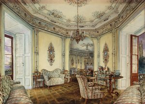 Interieur van de Salon van een Kasteel in Obertwaltersdorf