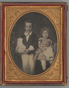 Ongenoemd portret van een jongen en meisje, 1855 door Rufus Anson