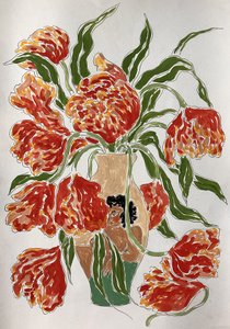 Kleurrijke tulpen in een vaas door Rushati Chowdhury