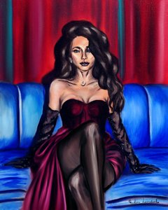 Midnight Glamour, 2024 (olieverf op doek) door Ruslana Levandovska