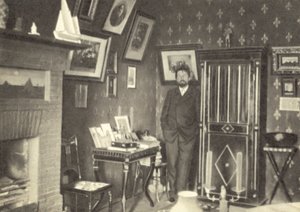 Anton Tsjechov in zijn studeerkamer in Jalta, Krim door Russian Photographer