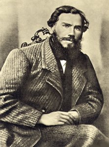 Zelfportret van Leo Tolstoj (1828-1910) in Jasnaja Poljana (Rusland). Fotografie