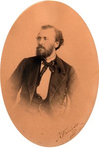 Portret van de dichter Yakov Petrovich Polonsky (Iakov Petrovitch Polonski) (1820-1898). Albuminefoto