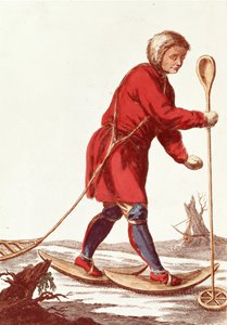 Een Ostiak die hermelijn jaagt