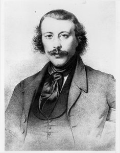 Portret van Mikhail Aleksandrovich Bakunin (1814-76) 1843 door Russian School