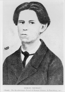 Portret van Sergei Nechaev (1847-82) illustratie uit De revolutionaire periode van de Russische geschiedenis door Glinski, St. Petersburg, 1913