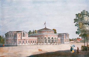 Treinstation en Frans Restaurant in het Catherine Park, 1824 door Russian School