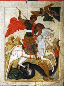 Sint Joris en de draak, begin 16e eeuw door Russian icon.