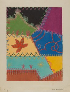 Crazy Quilt (detail) door Ruth M Barnes