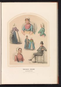 Klederdracht van Noord-Beveland in Zeeland, 1857 door Ruurt de Vries