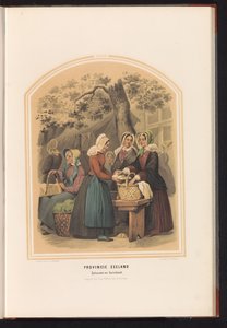 Klederdracht van Schouwen en Duiveland in Zeeland, 1857 door Ruurt de Vries