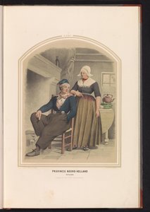 Klederdracht van Volendam in Noord-Holland, 1857