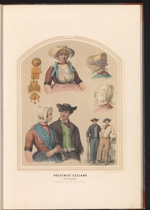 Klederdracht van eiland Zuid-Beveland in Zeeland, 1857