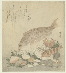 Vis en schelpen door Ryuryukyo Shinsai