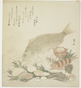 Vis en schelpen door Ryuryukyo Shinsai