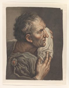 Huilende man met doek, naar rechts