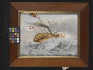Hare Majesteits Jacht voor de kust van het Isle of Wight, datum onbekend door S Riggs