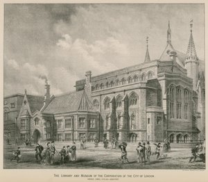 De bibliotheek en het museum van de Corporation of the City of London; Guildhall door S. Rosenthal