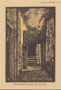 Steeg met poort door S. de Jongh