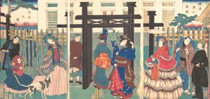 Buitenlandse Zakenonderneming in Yokohama, 1861 door Sadahide Utagawa