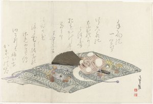 Doek met Nō-masker door Sadanobu (I) , Hasegawa