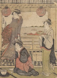 Een Vermaak in Shinagawa, ca. 1788 door Sakuragawa Bunkyo