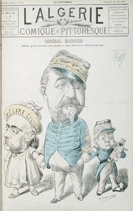 Karikatuur van generaal Felix Gustave Saussier, omslag van 