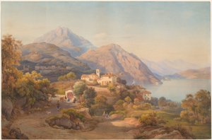 Een Zomeravond aan het Lago Maggiore door Salomon Corrodi