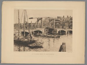 Gezicht op de Magere Brug te Amsterdam door Salomon Garf