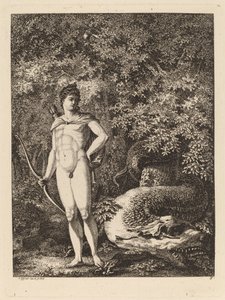 Apollo met een Boog en Draak door Salomon Gessner